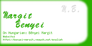 margit benyei business card